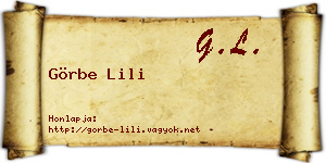 Görbe Lili névjegykártya