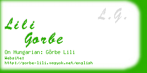 lili gorbe business card